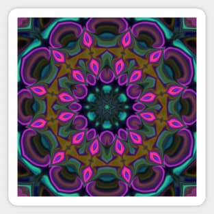 Psychedelic Mandala Purple and Teal Sticker